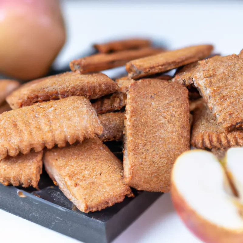 Vegane Apfel-Zimt-Haferflockenkekse auf einem Teller mit Zimtstangen