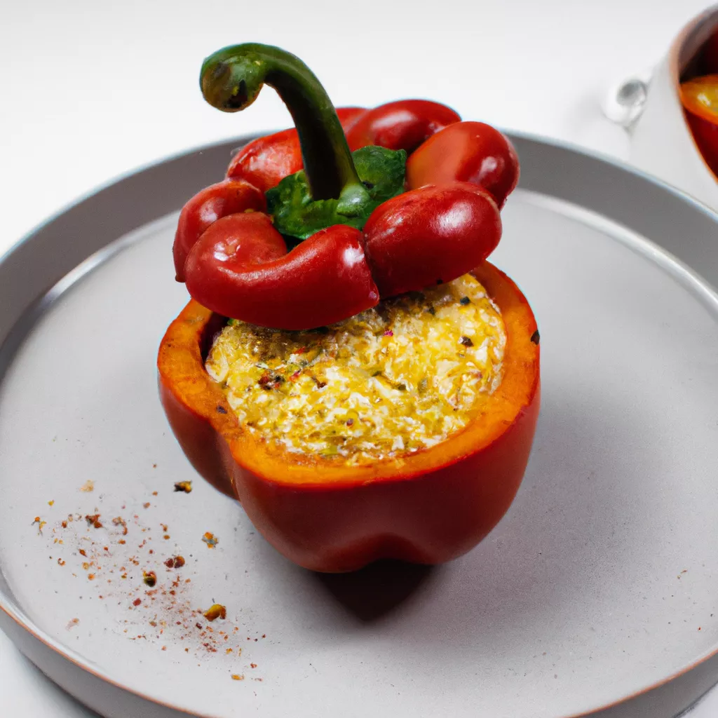 Paprika gefüllt mit Couscous und Pilzen – vegan