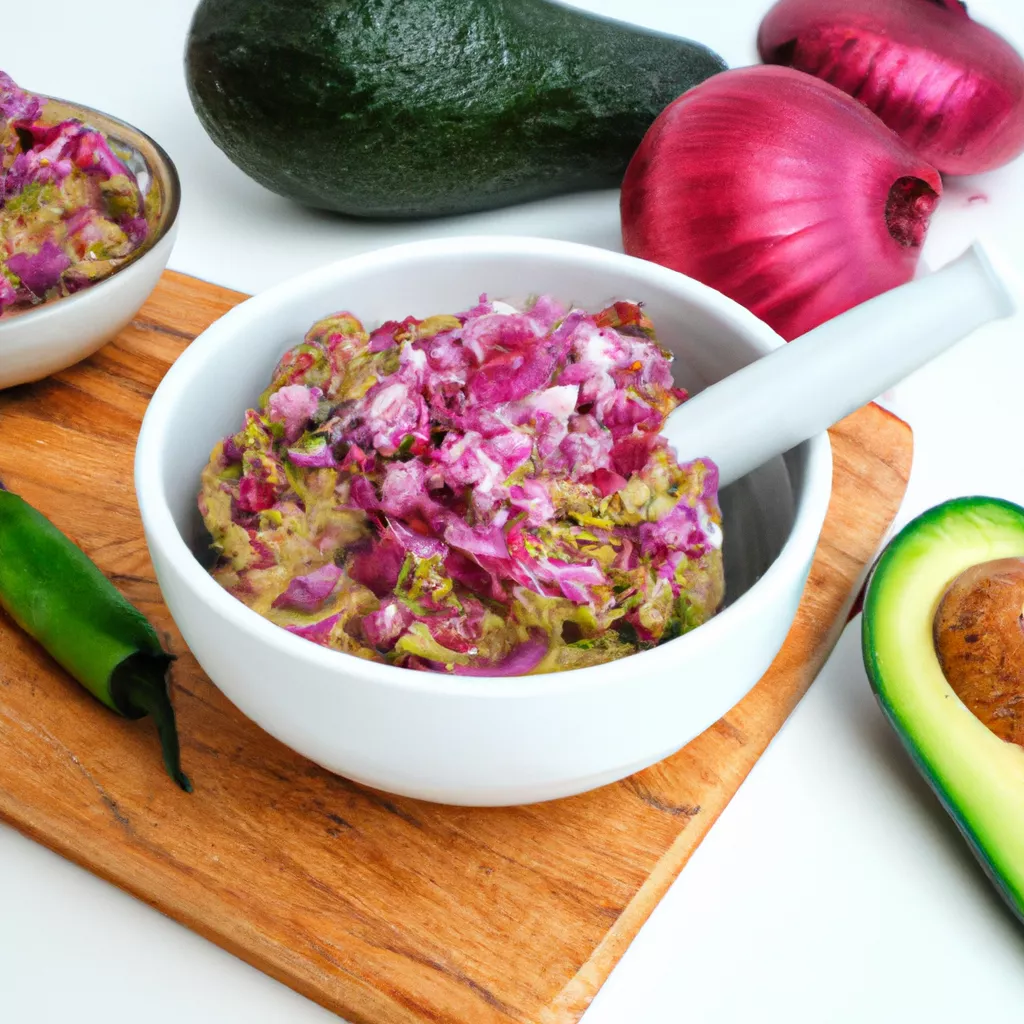 Rote Zwiebel-Guacamole mit Jalapeños – vegan