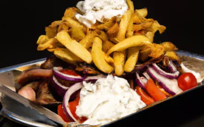 Gyrosteller mit Pommes – vegan