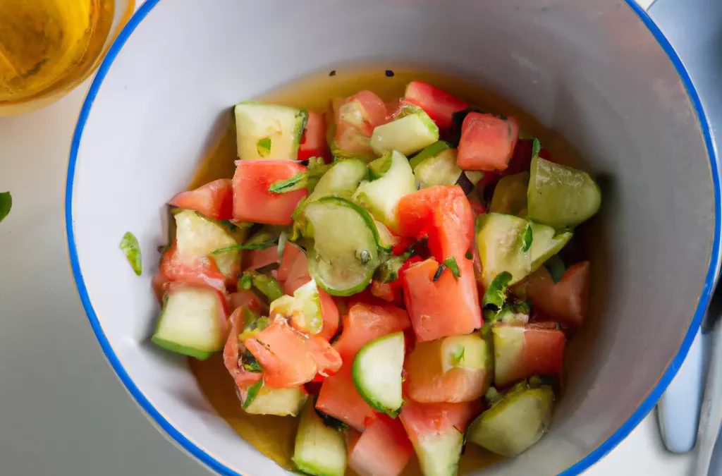 Wassermelonen-Gurken-Salat mit Minze – vegan
