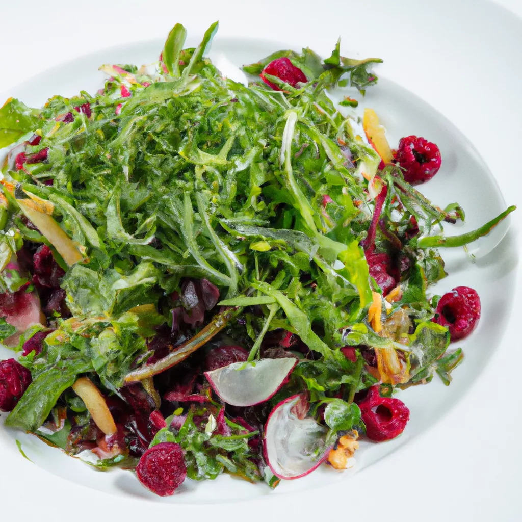 Rucola-Salat mit Himbeer-Vinaigrette – vegan